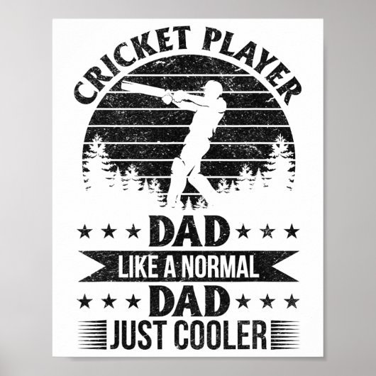 Cricketspeler Papa Als Een Gewone Papa Maar Dan Ko Poster (Voorkant)
