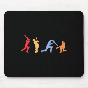 Cricketspeler Retro Cricket Silhouet Cricket Sp Muismat