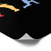 Cricketspeler Retro Cricket Silhouet Cricket Sp Poster (Hoek)