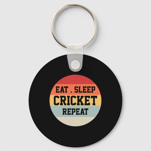 Cricketspeler Retro Grappig Cadeau Sleutelhanger (Voorkant)