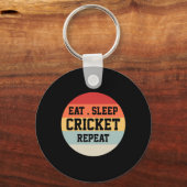 Cricketspeler Retro Grappig Cadeau Sleutelhanger (Voorkant)