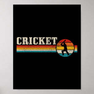 Cricketspeler Sport Vintage Retro Cricket Poster