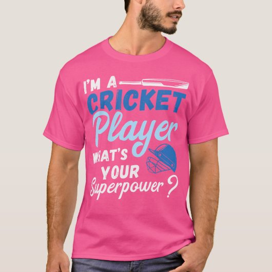 Cricketspeler Superpower Cricket Team T-shirt (Voorkant)