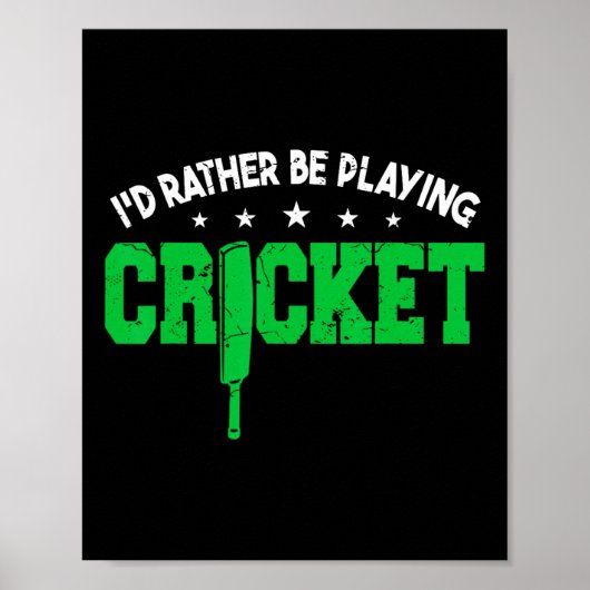 Cricketspeler trainen Cricket Mannen  Poster (Voorkant)
