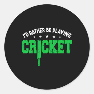 Cricketspeler trainen Cricket Mannen  Ronde Sticker