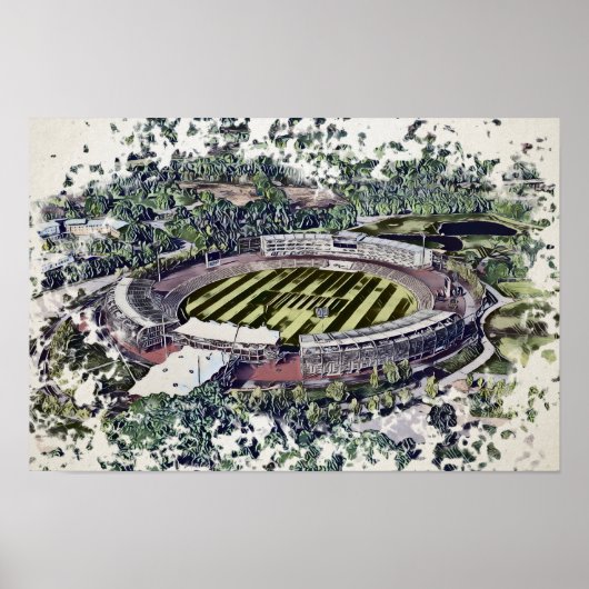 Cricketstadion Kunst - Southampton, Hampshire Poster (Voorkant)