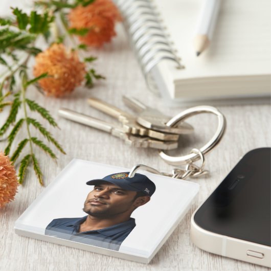 Cricketster MS Dhoni Tribute Sleutelhanger (Voorkant Rechts)