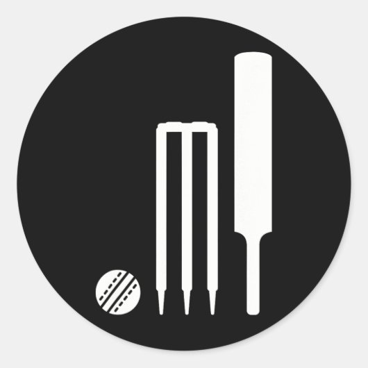 Cricketuitrusting Ronde Sticker (Voorkant)