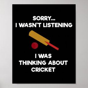 Cricketwedstrijd - Grappig luisteren - T Poster
