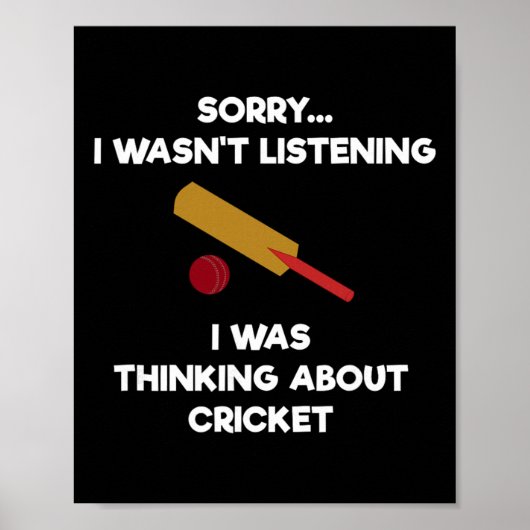 Cricketwedstrijd - Grappig luisteren - T  Poster (Voorkant)