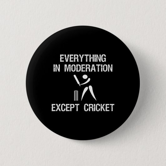 Cricketwedstrijd - Grappige Moderatie - Speler Ronde Button 5,7 Cm (Voorkant)