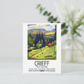 Crieff England Vintage Travel Poster teruggezet Briefkaart (Staand voorkant)