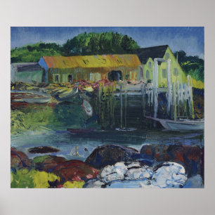 Criehaven Wharf van George Bellows (1916) Poster
