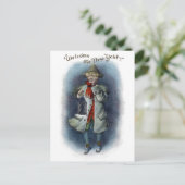 Crier van de stad stemt in met het Nieuwjaar Feestdagenkaart (Staand voorkant)