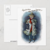 Crier van de stad stemt in met het Nieuwjaar Feestdagenkaart (Voorkant / Achterkant)