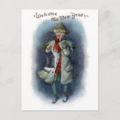 Crier van de stad stemt in met het Nieuwjaar Feestdagenkaart (Voorkant)