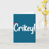 Crikey Christmas Santa Hat Matching Christmas Fami Kaart (Gele Bloem)