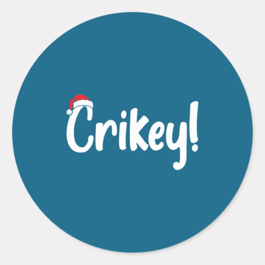 Crikey Christmas Santa Hat Matching Christmas Fami Ronde Sticker (Voorkant)