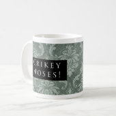 Crikey Moses. Patroon zwart Koffiemok (Voorkant links)