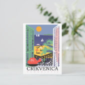 Crikvenica, Joegoslavië, uitzicht raam Briefkaart (Staand voorkant)