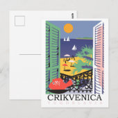 Crikvenica, Joegoslavië, uitzicht raam Briefkaart (Voorkant / Achterkant)