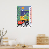 Crikvenica, Joegoslavië, uitzicht raam Poster (Keuken)