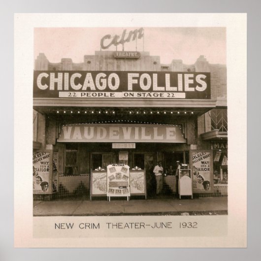 Crim Theater, Vaudeville, Kilgore, TX 1931 / 32 Poster (Voorkant)