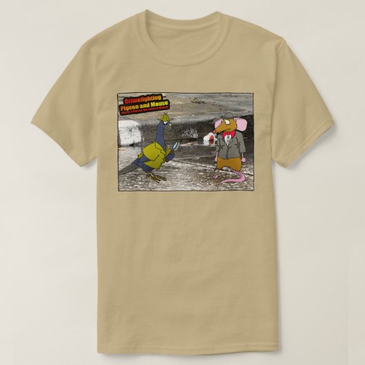 Crime Fighting Pigeon and Mouse T-shirt (Design voorkant)