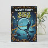 Crime scene adult murder mystery dinner party kaart (Staand voorkant)