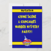 Crime Scene Cupcake Murder Mystery Invitation Kaart (Voorkant)