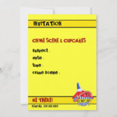 Crime Scene Cupcake Murder Mystery Invitation Kaart (Achterkant)