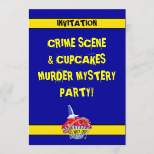 Crime Scene Cupcake Murder Mystery Invitation Kaart