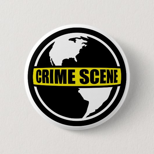 Crime Scene Earth Ronde Button 5,7 Cm (Voorkant)