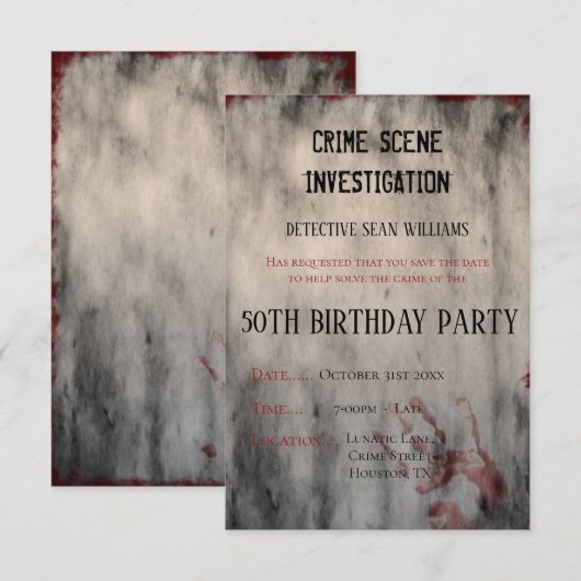 Crime Scene Investigation 50th Save the Date (Voorkant / Achterkant)