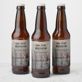 Crime Scene Investigation Birthday Bedankt Bier Etiket