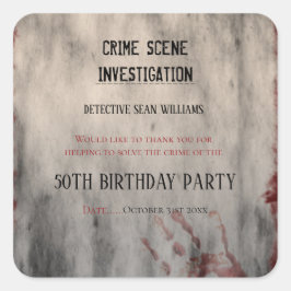 Crime Scene Investigation Birthday Bedankt Vierkante Sticker