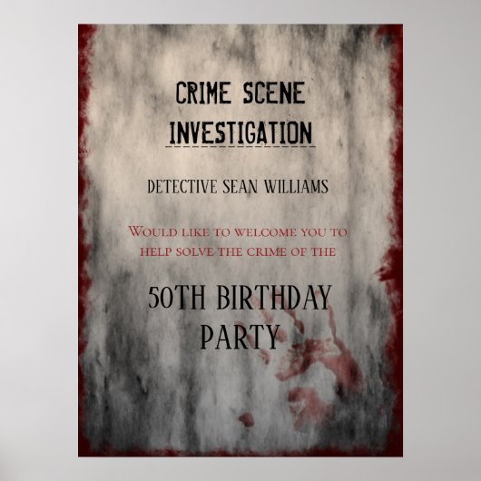Crime Scene Investigation Birthday Welcome Poster (Voorkant)