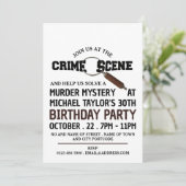 Crime Scene, Murder Mystery Birthday Party Kaart (Staand voorkant)
