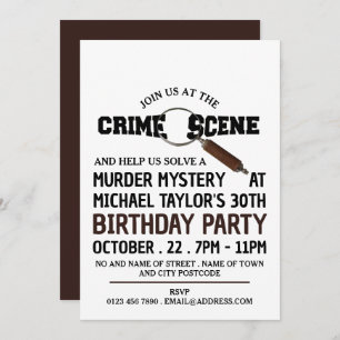 Crime Scene, Murder Mystery Birthday Party Kaart