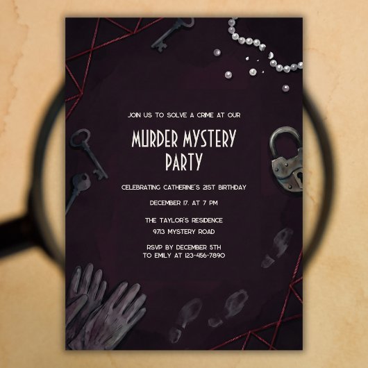 Crime Scene Murder Mystery Birthday Party Kaart