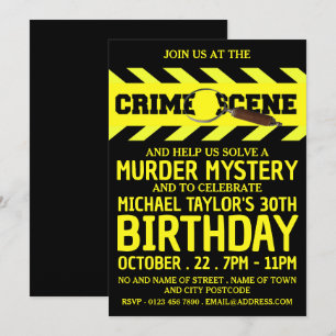 Crime Scene, Murder Mystery Birthday Party Kaart