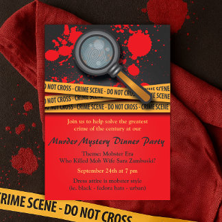 Crime Scene Murder Mystery Dinner Party Kaart