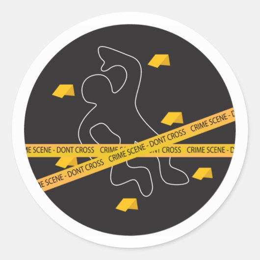 Crime Scene Ronde Sticker (Voorkant)