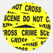 Crime Scene-tape Ronde Sticker (Voorkant)