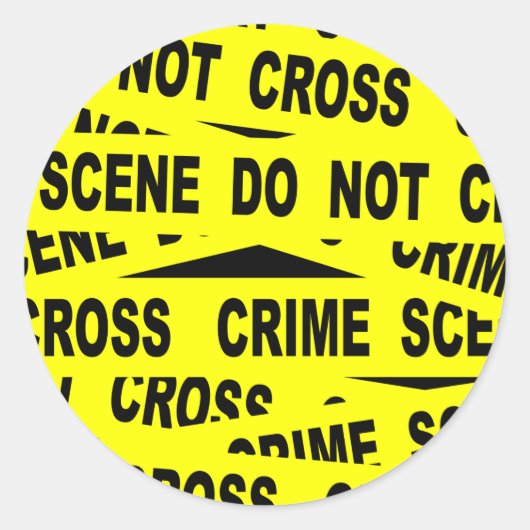 Crime Scene-tape Ronde Sticker (Voorkant)