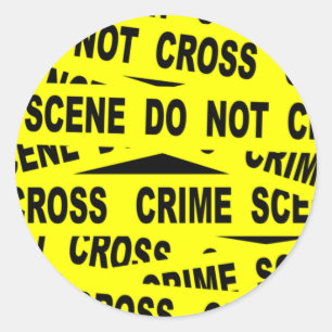 Crime Scene-tape Ronde Sticker