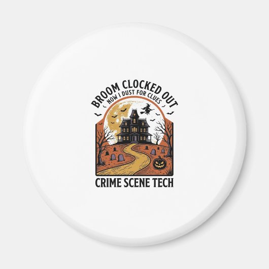 Crime Scene Technician T-shirt Grappige Halloween Magneet (Voorkant)