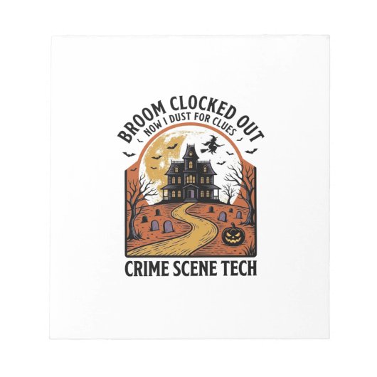 Crime Scene Technicus T-shirt Grappig Halloween Sp Notitieblok (Voorkant)