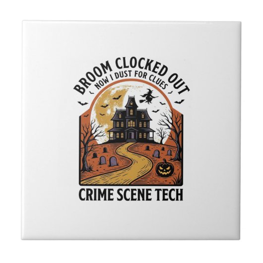 Crime Scene Technicus T-shirt Grappig Halloween Sp Tegeltje (Voorkant)