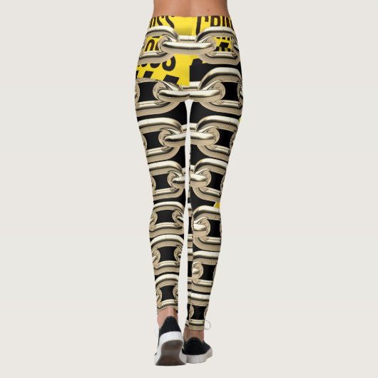 Crime scène, waarschuwend grappig design. leggings (Achterkant)